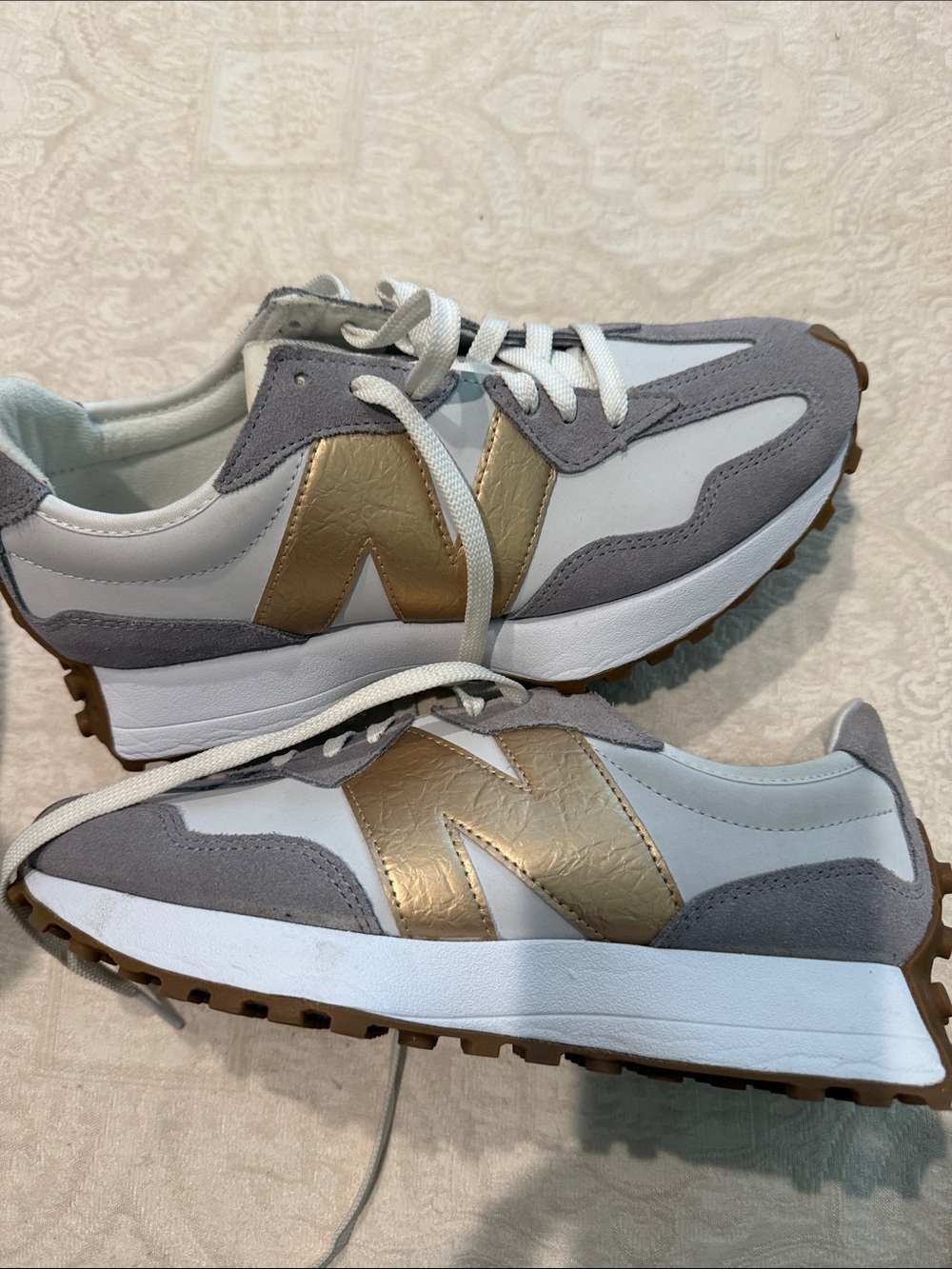 New Balance Women’s Classic Runner Sneakers - Gray & Gold